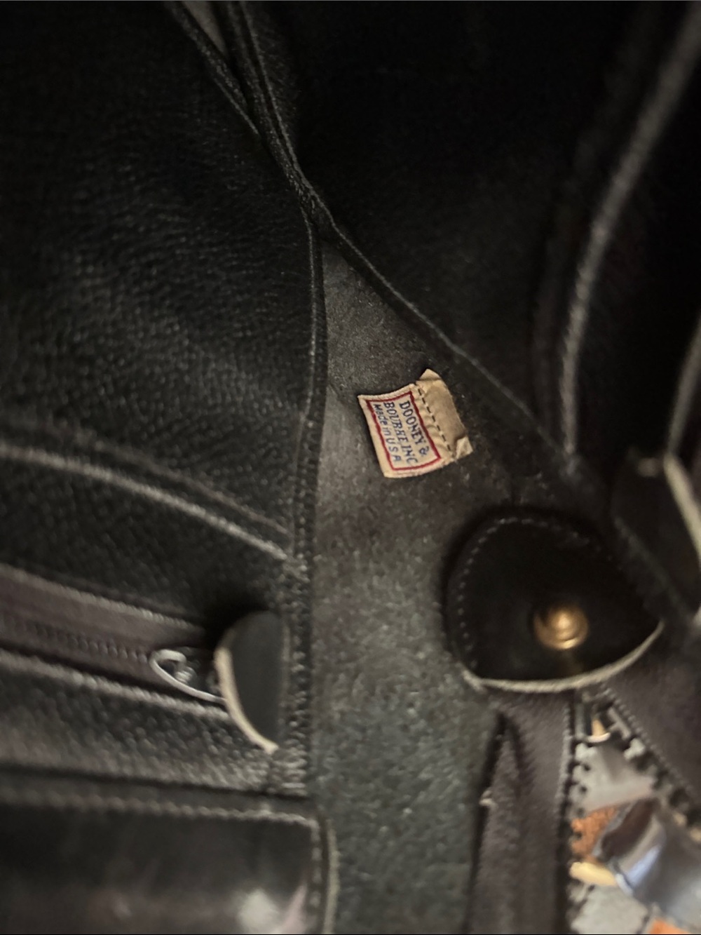 Vintage Dooney & Bourke Norfolk Satchel Navy Blue Leather AWL USA Made - Picture 9 of 10